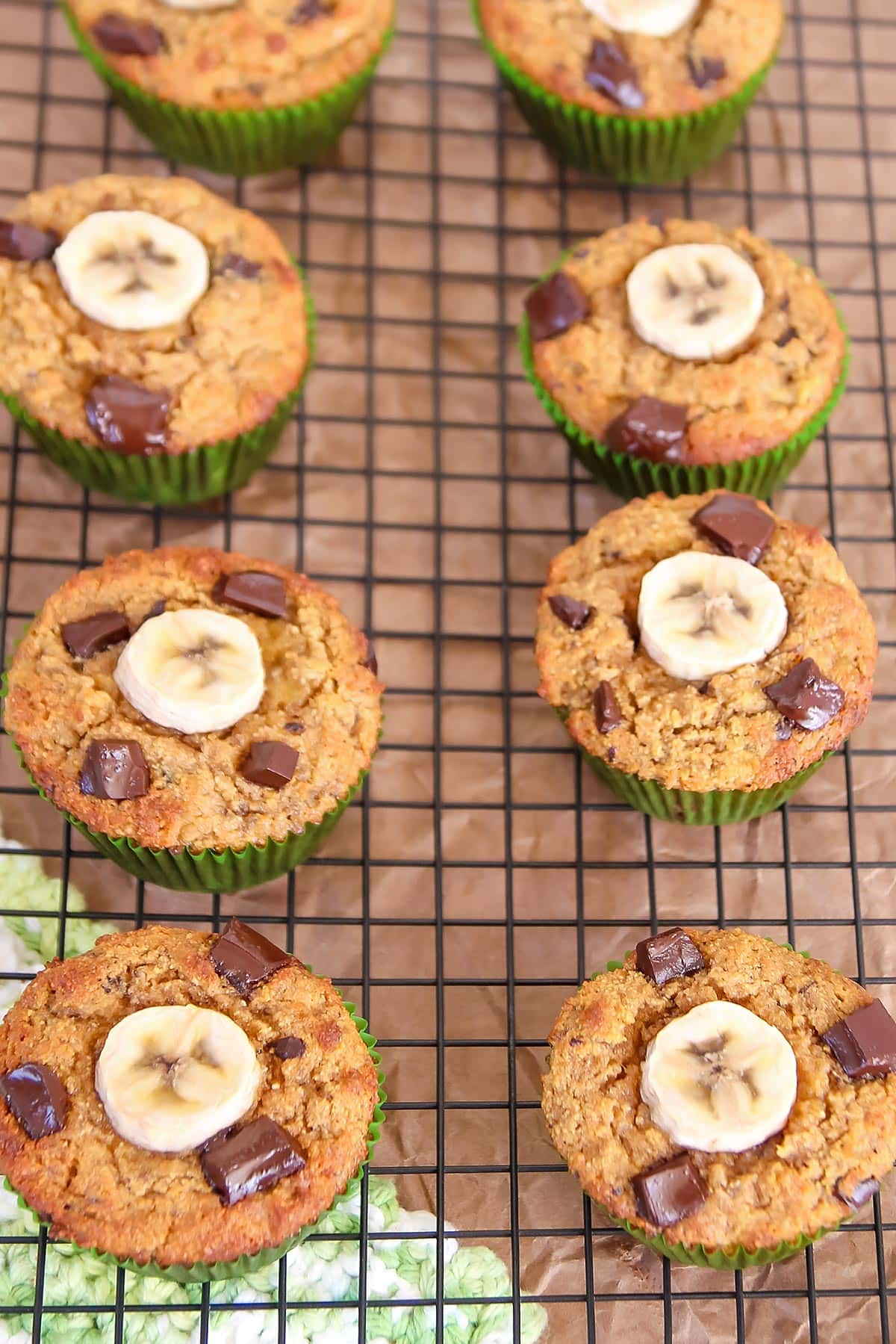 Paleo Banana Muffins cooling on wire rack