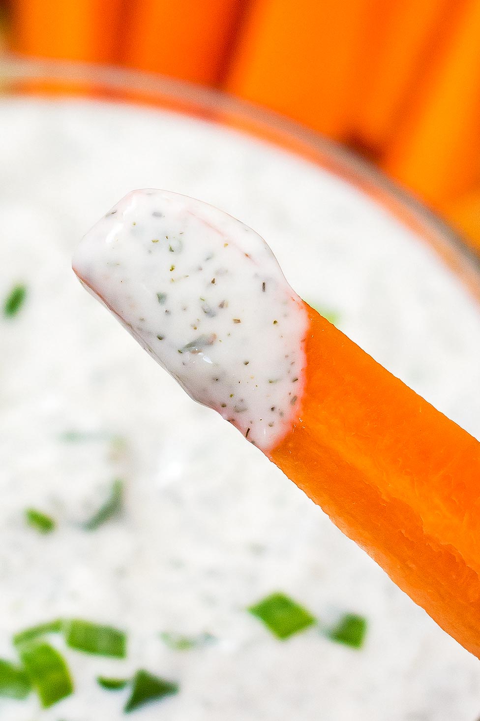 Carrot Stick dipped into ranch