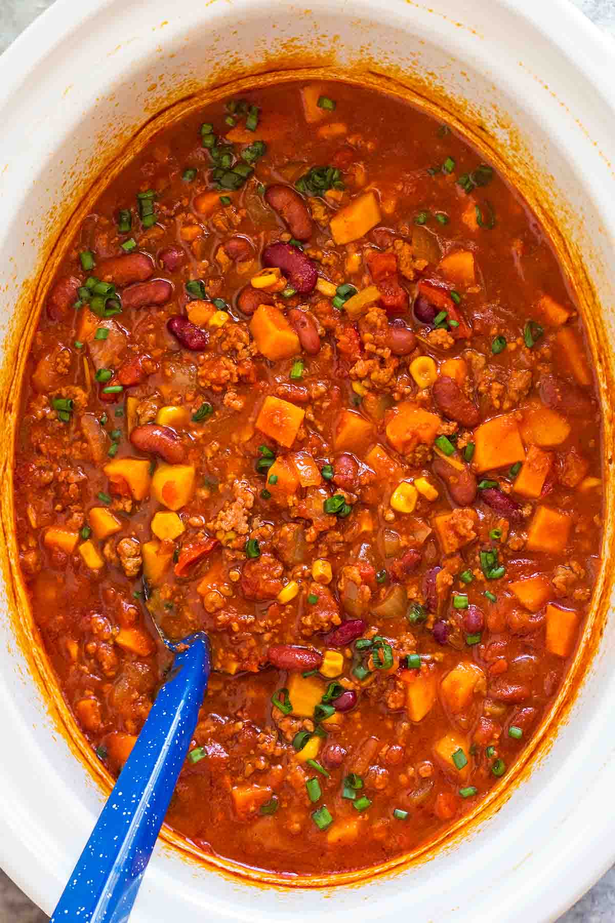 Sweet Potato Chili in Slow Cooker