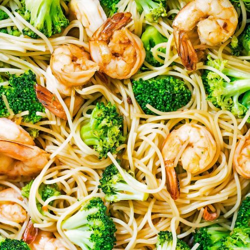 Teriyaki Noodle Shrimp Bowl