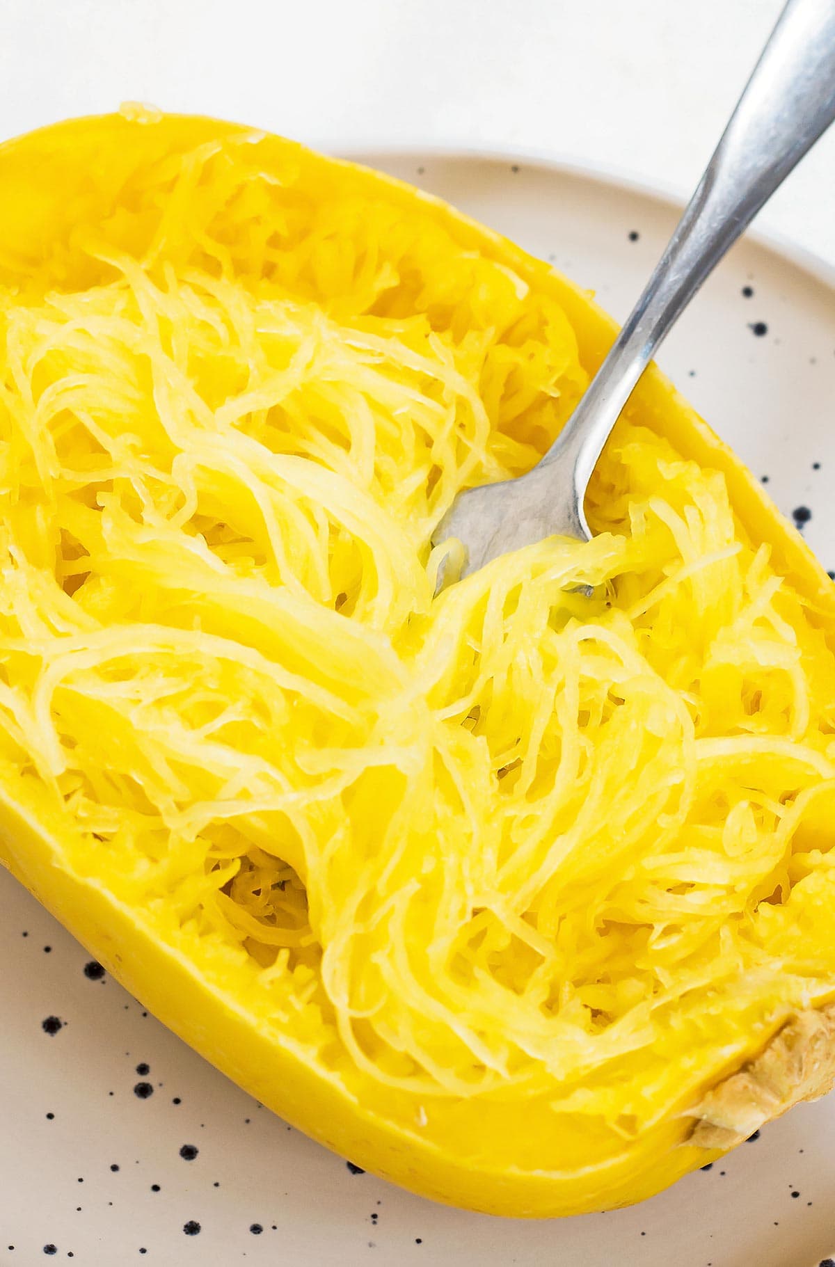 Cooked Instant Pot Spaghetti Squash on Plate