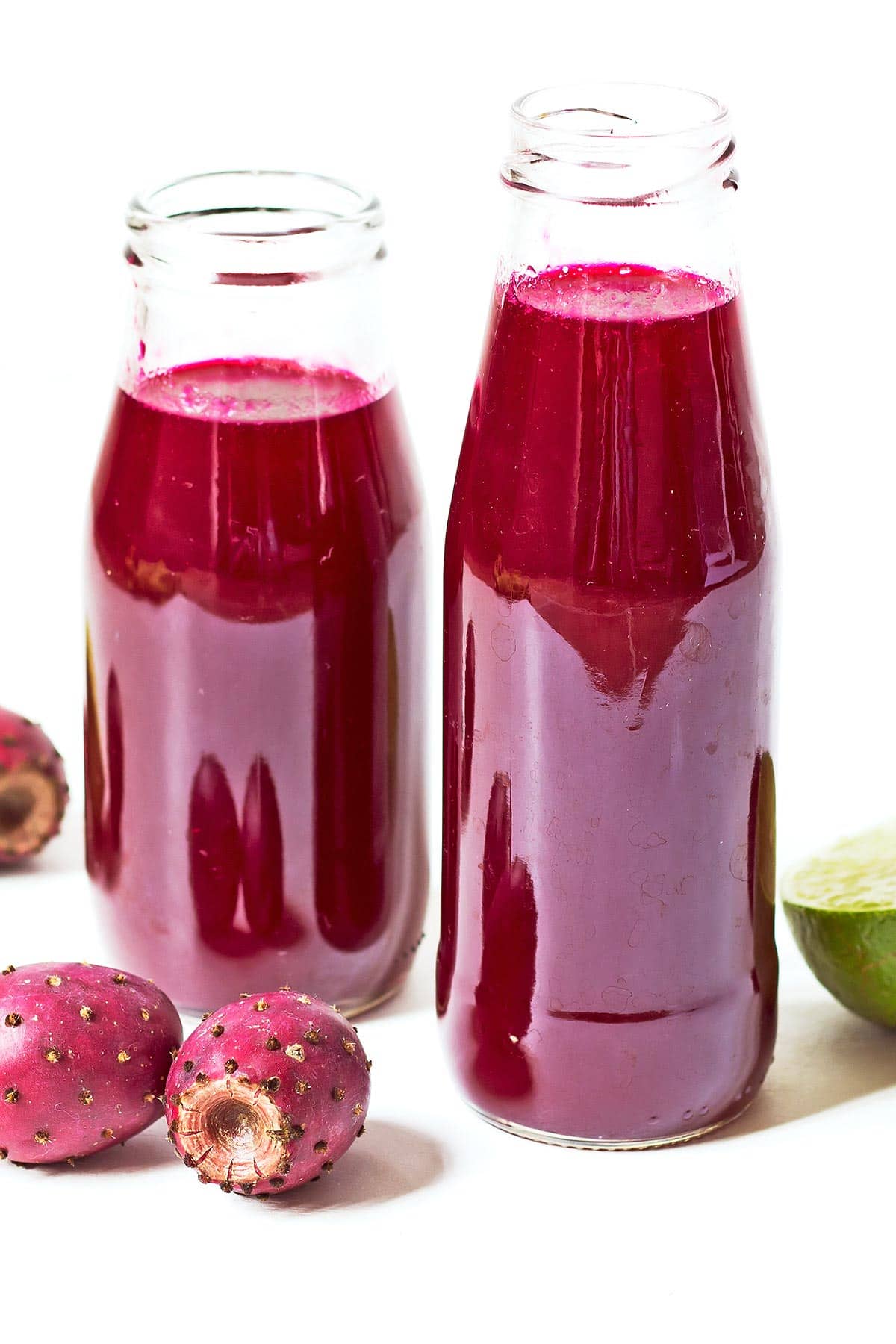 Small bottles of prickly pear syrup