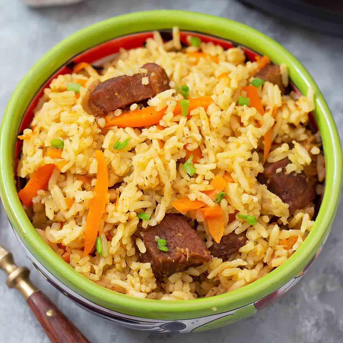 Instant Pot Rice Recipe (Beef Plov) 