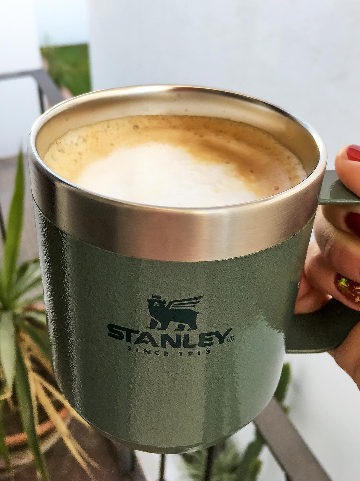 Cappuccino in Stanley Stainless Steel Camp Mug
