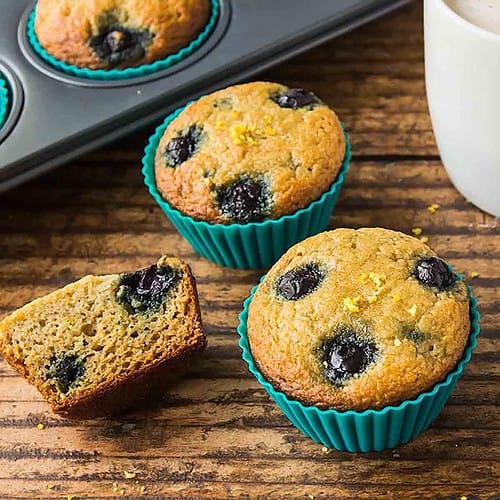 Coconut Flour Blueberry Muffins - gluten-free
