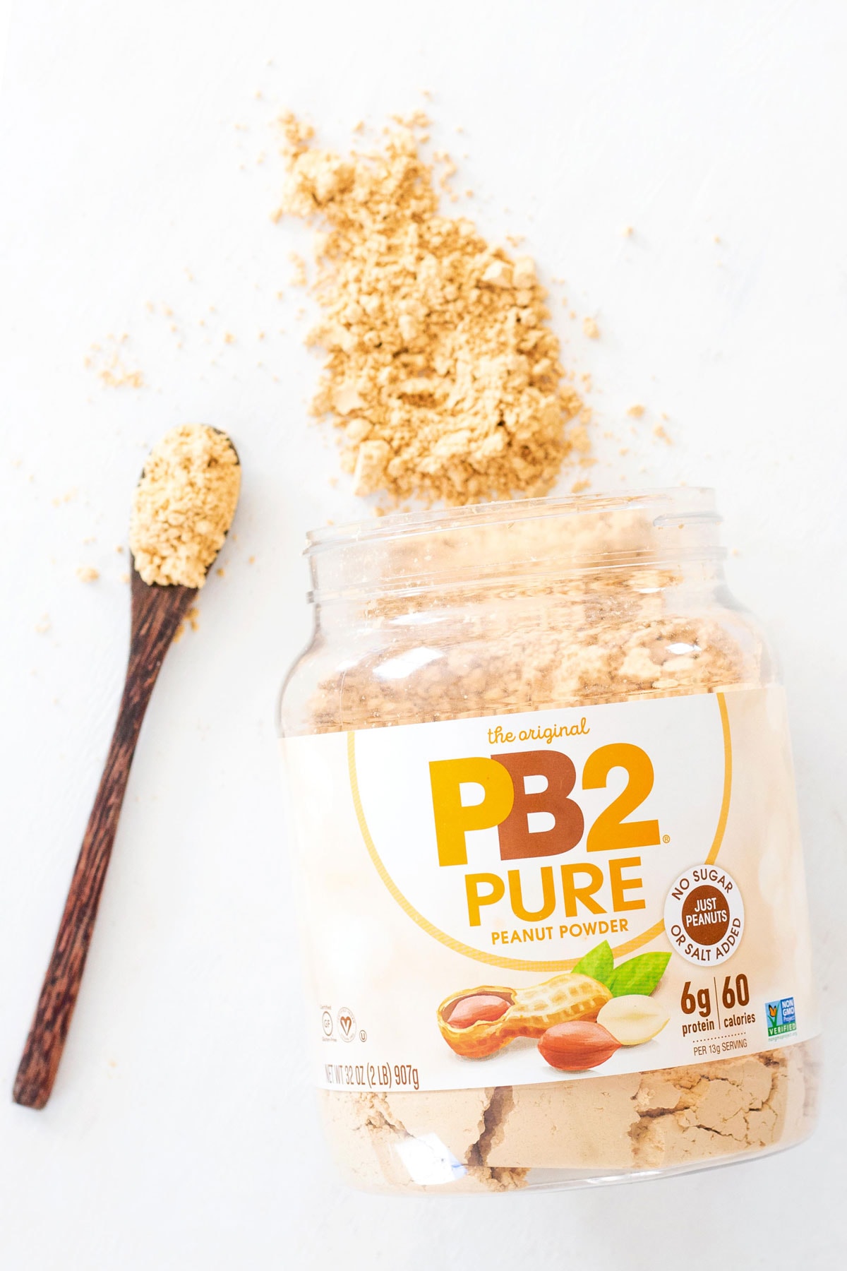 PB2 Pure Peanut Butter Powder Canister and Spoon