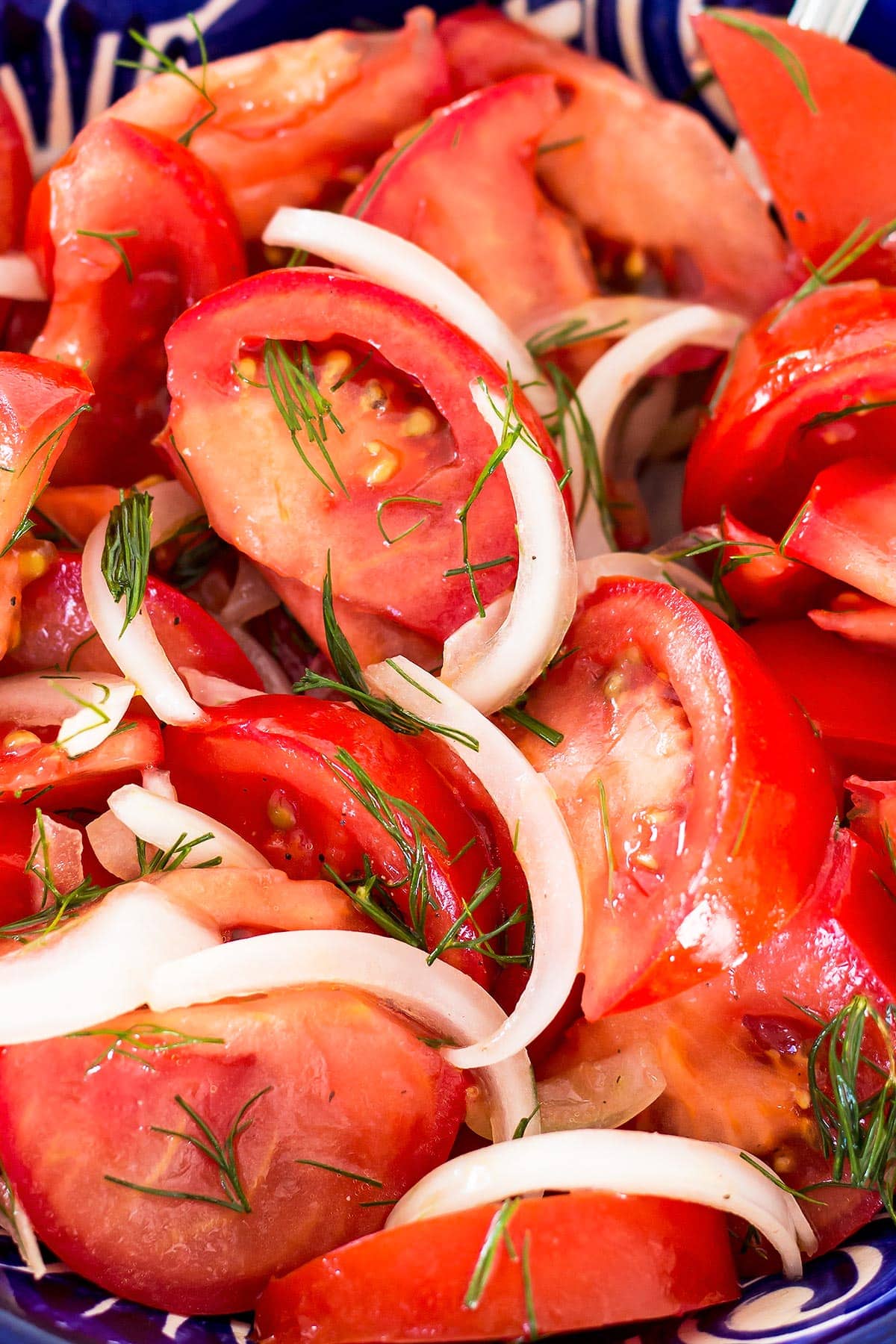Close up Tomato Onion Salad for Plov