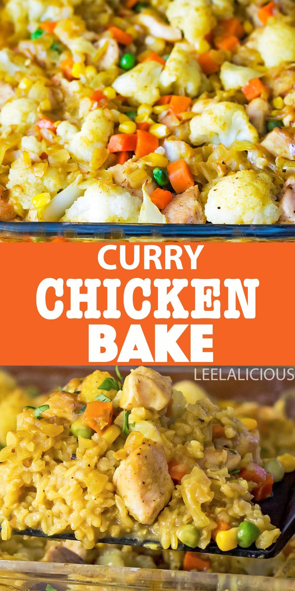 curry chicken and rice in casserole dish