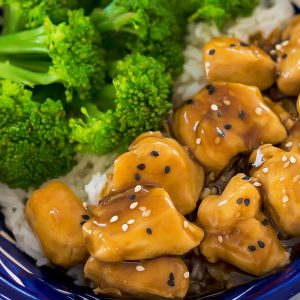Teriyaki Chicken Stir Fry with rice and broccoli