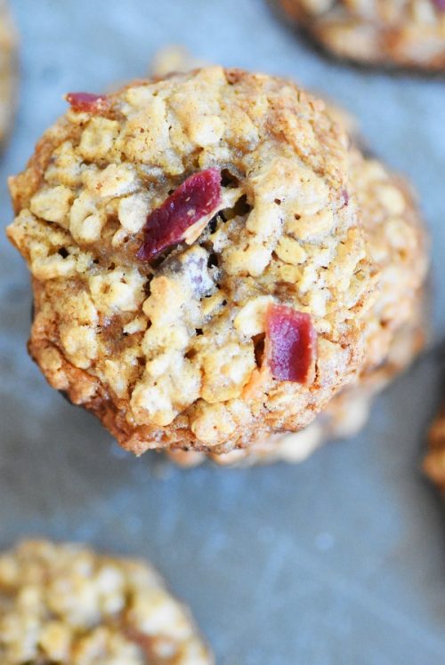 Bacon oatmeal cookies stack