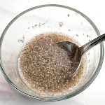 Chia Egg Replacement in small glass bowl with spoon