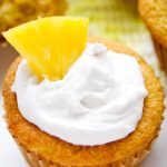 Pina Colada Muffin with coconut and pineapple topping