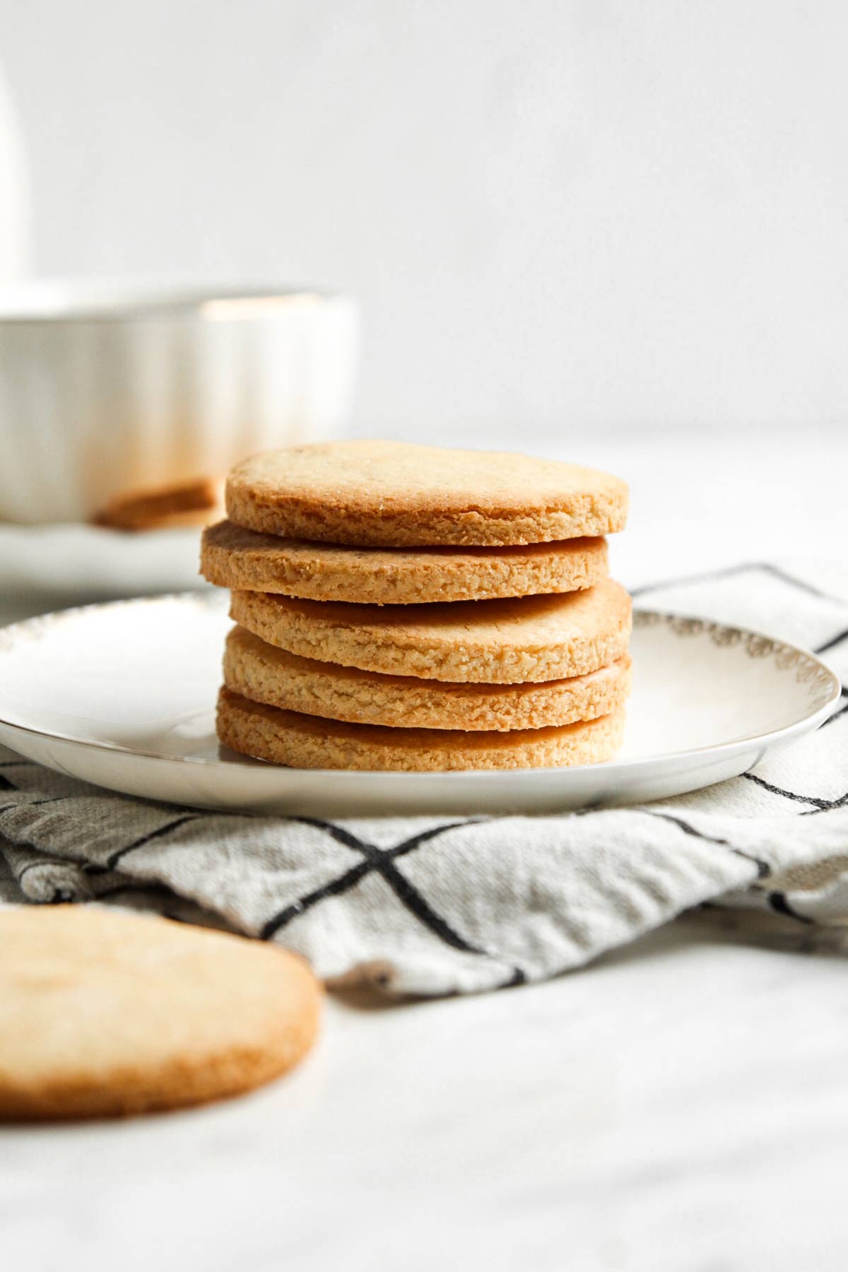 Stack of coconut flour cut out cookies