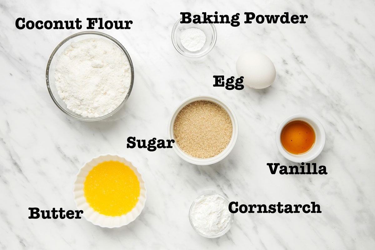 Ingredients for Coconut Flour Sugar Cookies