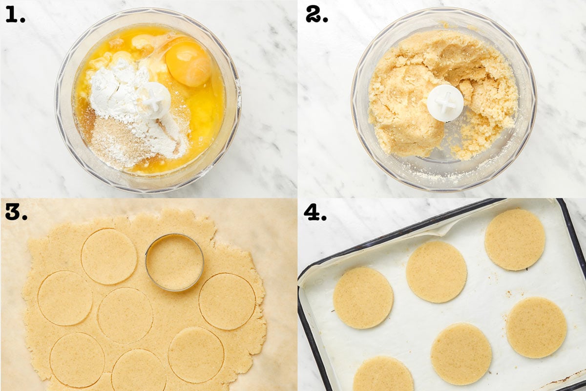 4 steps of how to make coconut flour sugar cookies