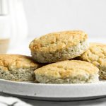 Keto Biscuits made with coconut flour on a serving plate