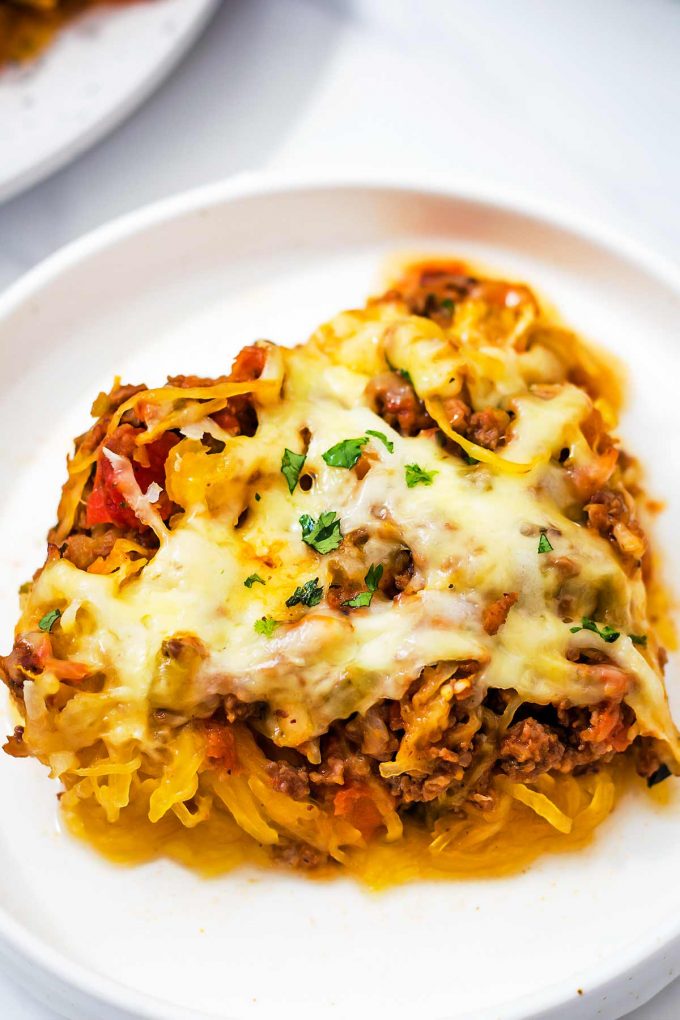 Spaghetti Squash Casserole - keto, gluten free » LeelaLicious