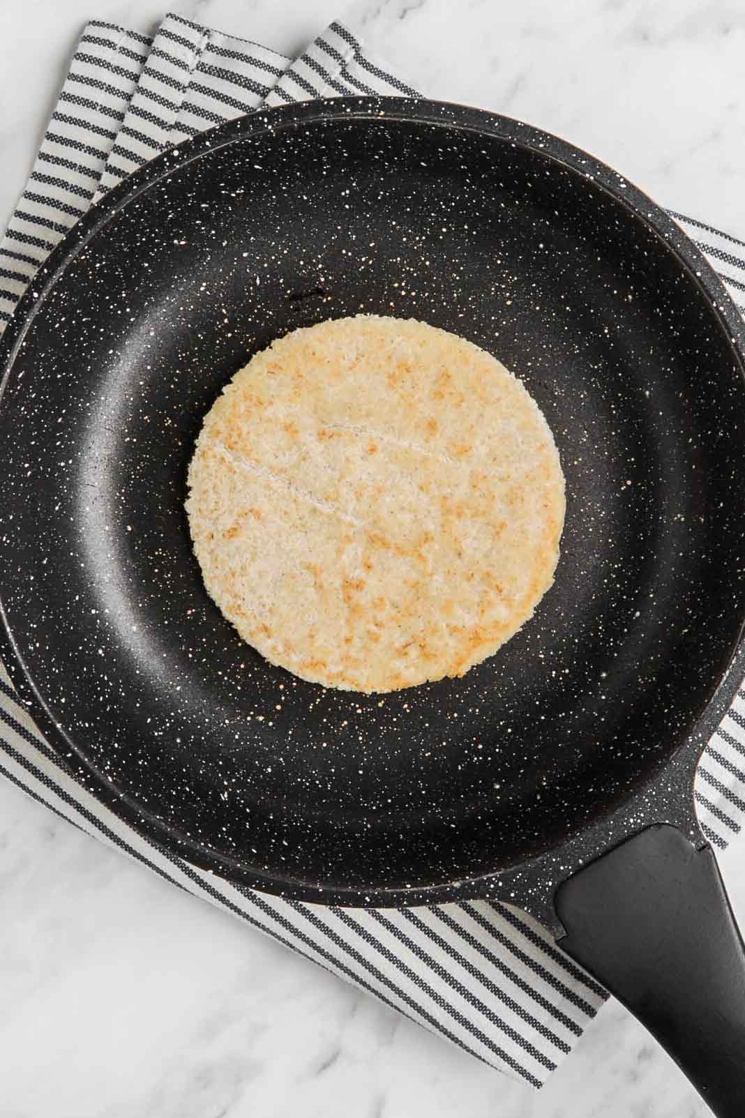 Cooked Coconut Flour Tortilla in pan