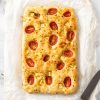 spelt focaccia with tomatoes