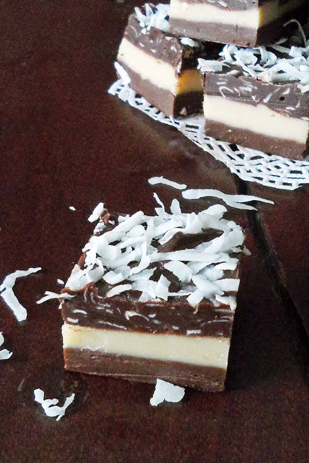 chocolate and peanut butter layered fudge