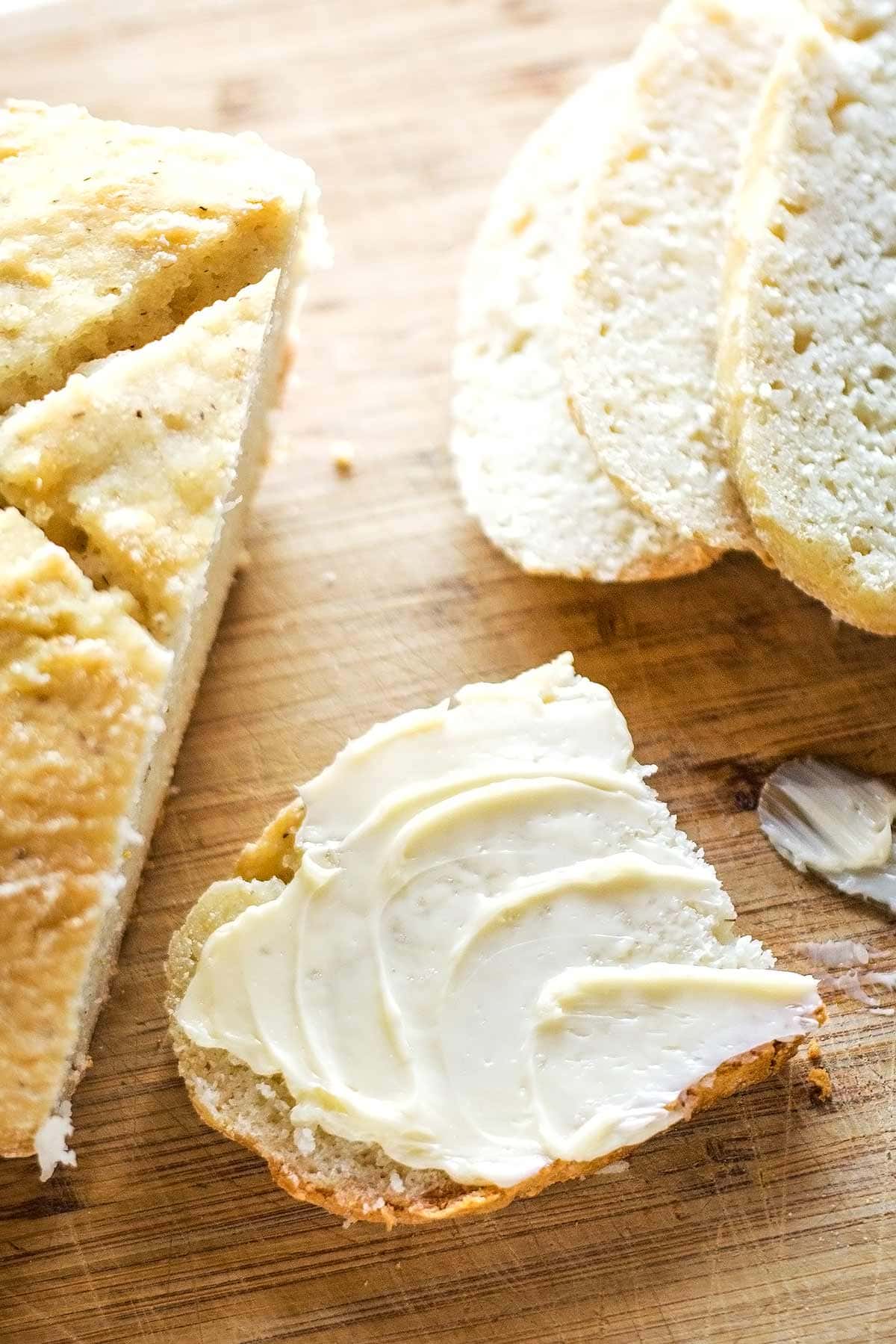 Best gluten free sourdough bread slice with butter spread on top