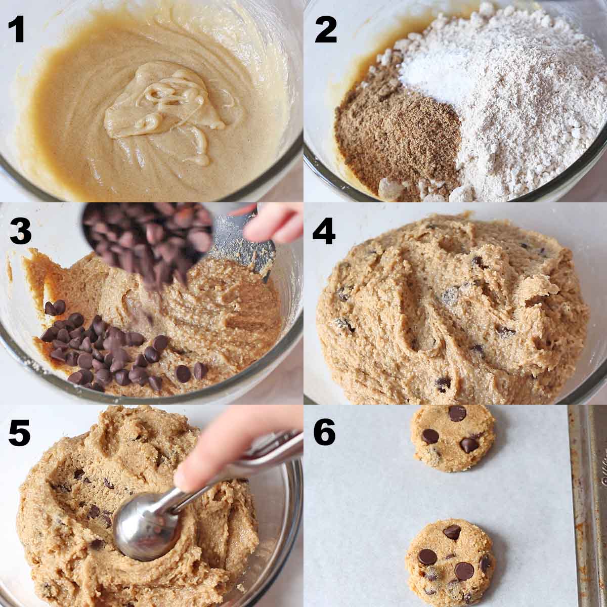 How to make oat flour chocolate chip cookies in 6 steps