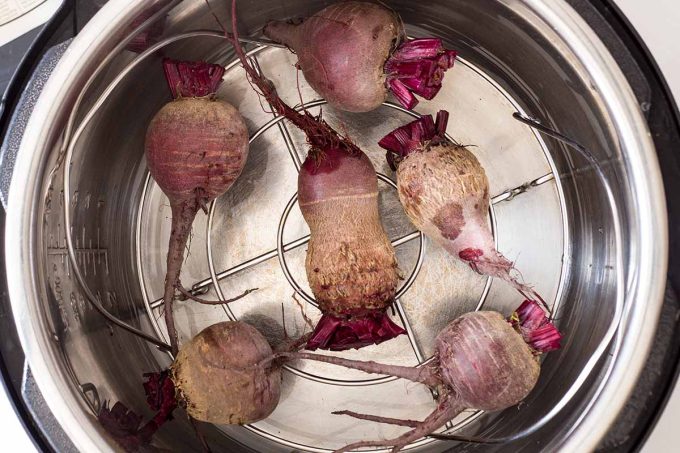 raw beets in instant pot on trivet