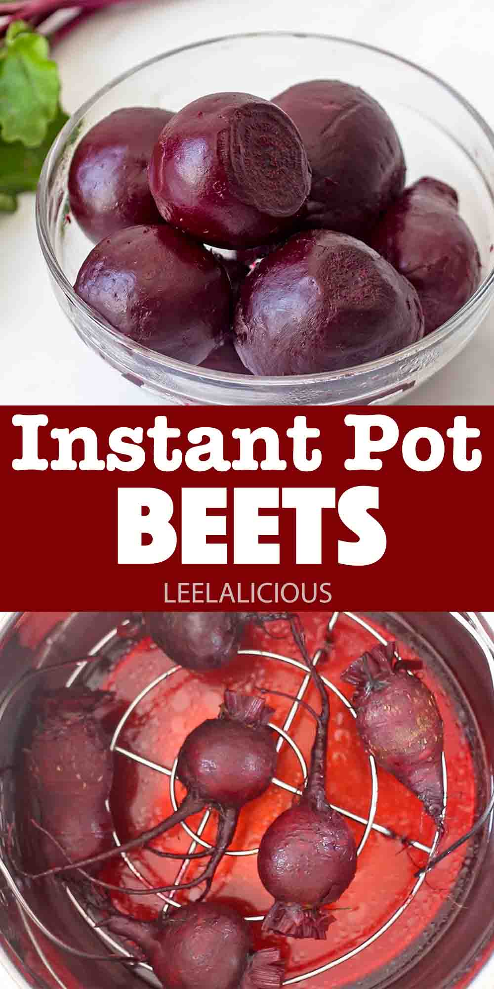 cooked beets in bowl and in instant pot