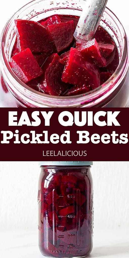 refrigerator pickled beets in mason glass jar