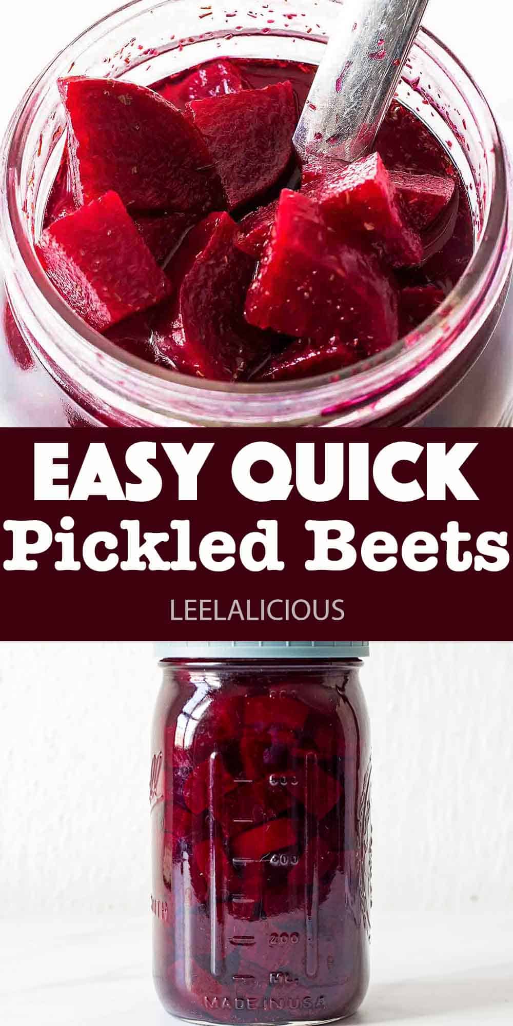 refrigerator pickled beets in mason glass jar
