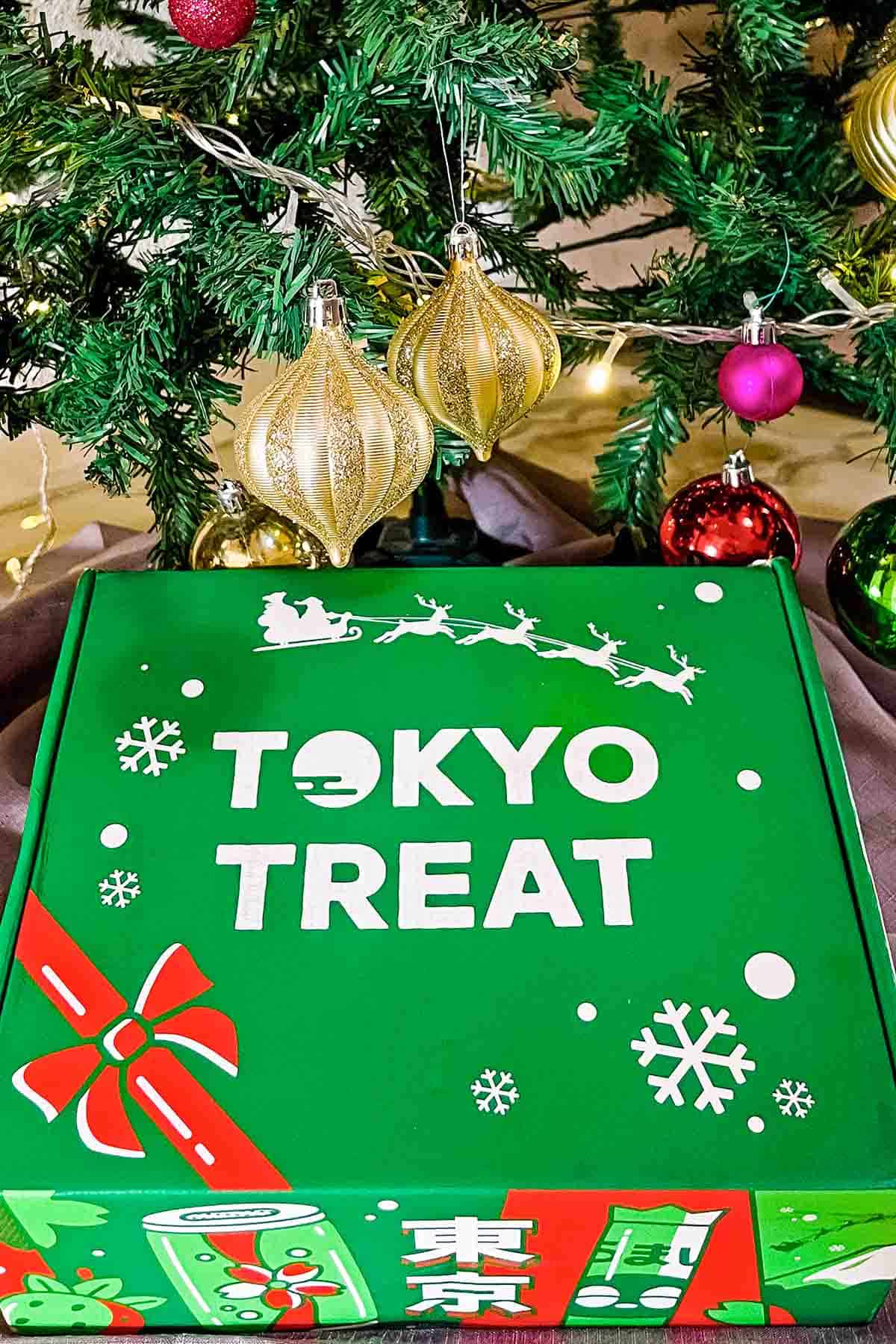 Tokyo Treat snack box under Christmas tree