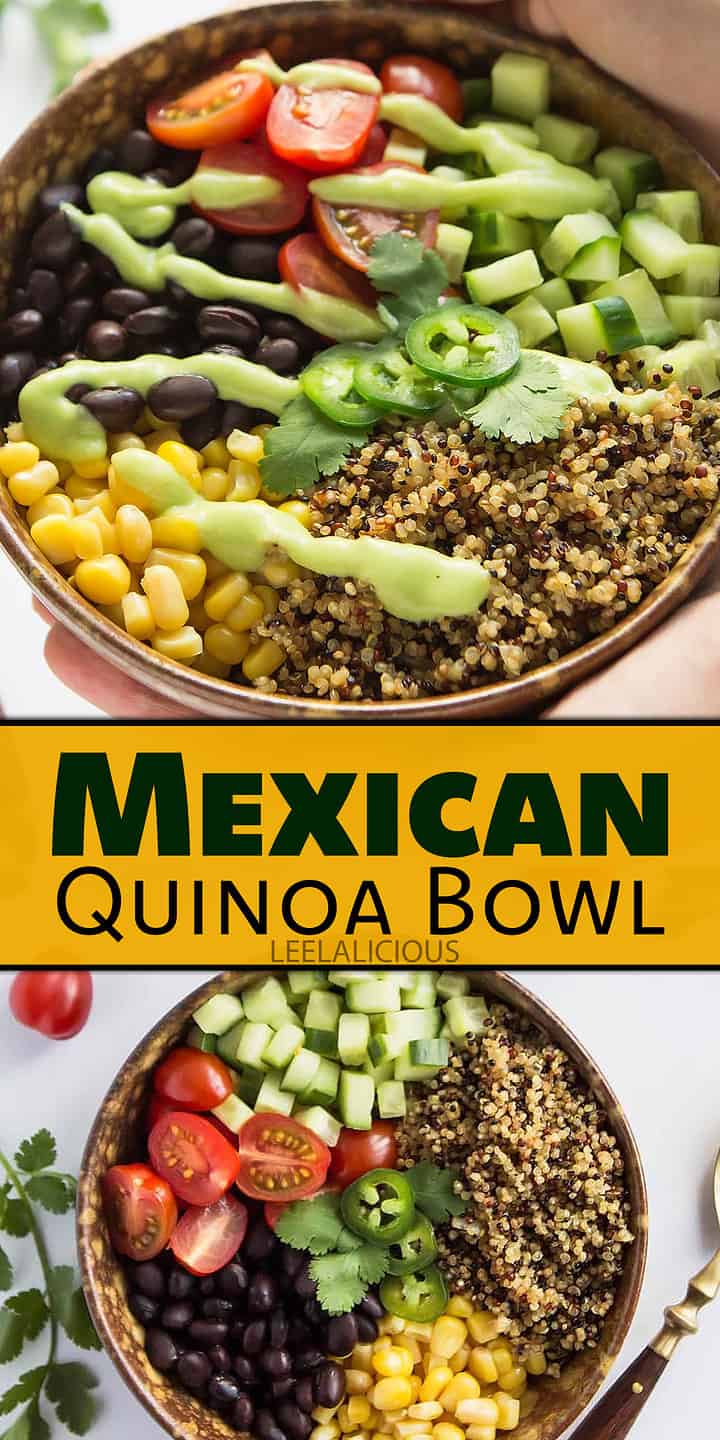 Mexican Quinoa Bowl with Avocado Salsa - VIDEO » LeelaLicious