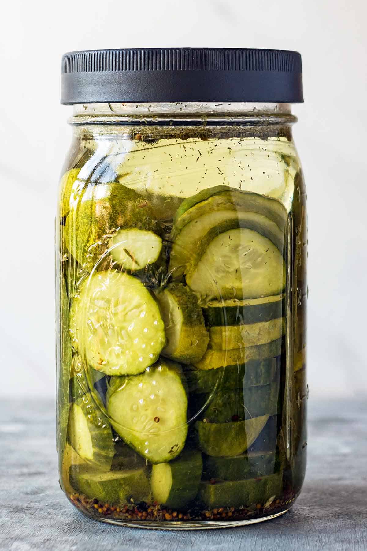 Jar of quick pickles