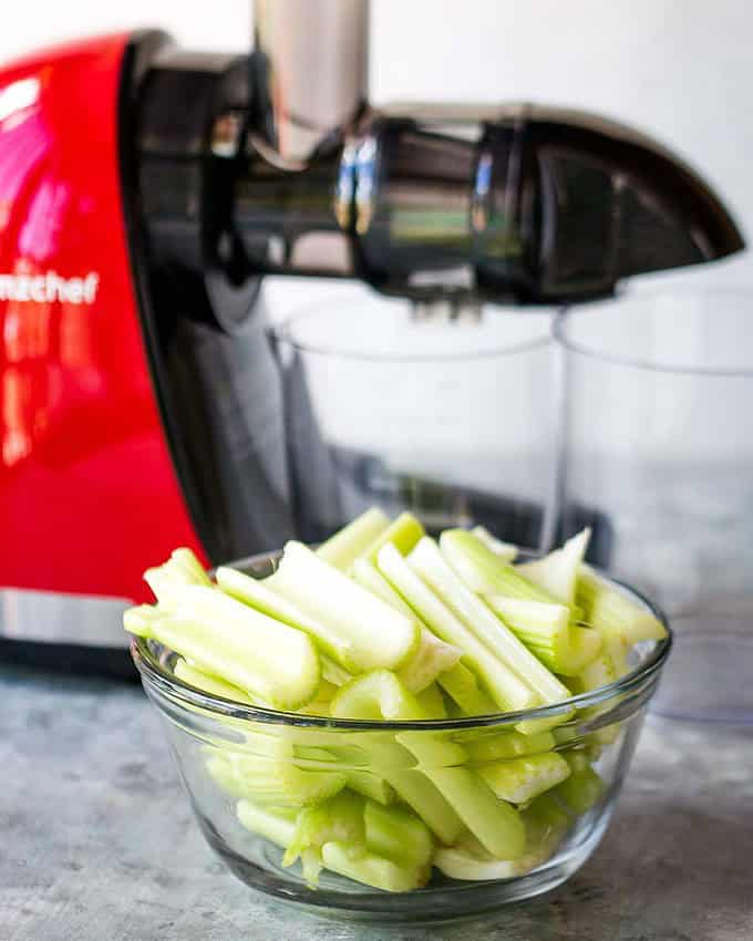 Prepared celery for juice