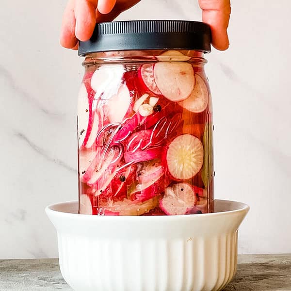 fermentation jar in bowl