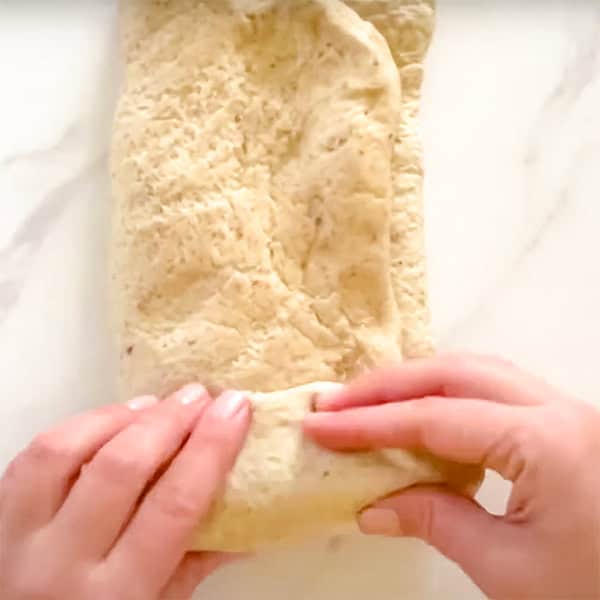 folding bread dough