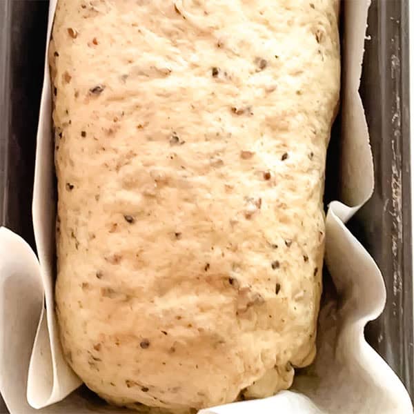 dough in loaf pan