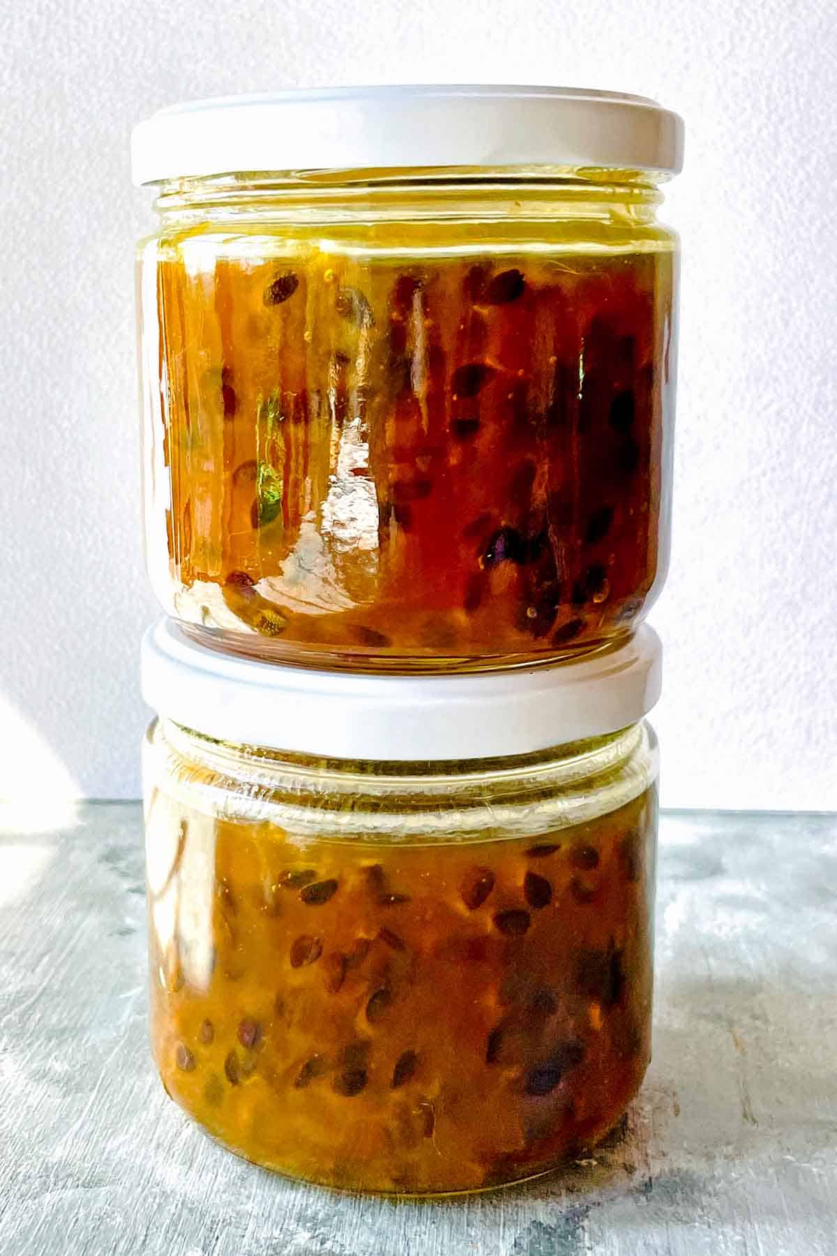 passion fruit jam jars